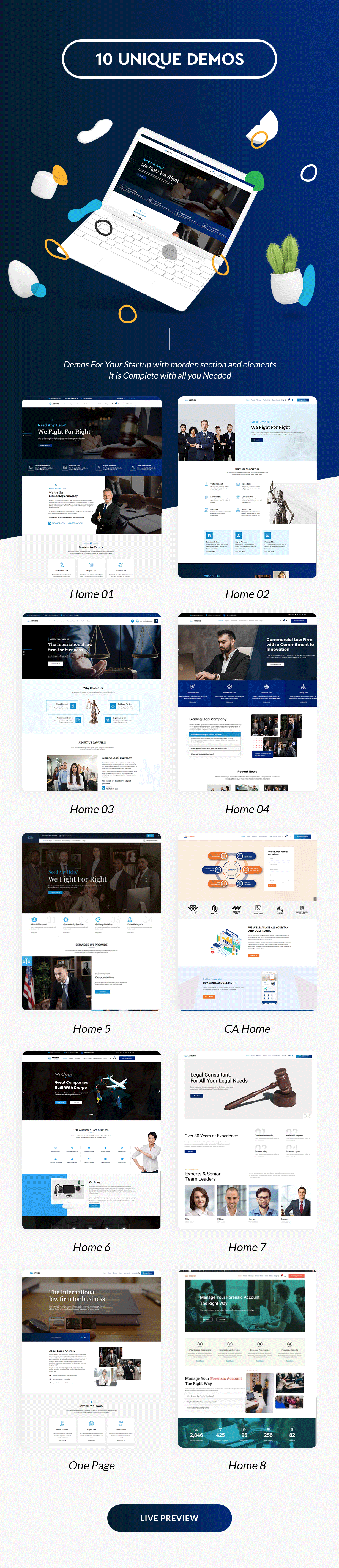 Attonio | Lawyer and CA Elementor WordPress Theme