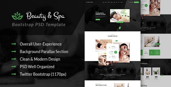 Beauty & Spa – Bootstrap PSD Template