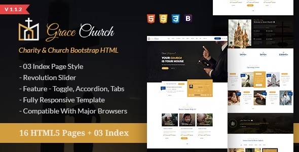 Grace Church – Charity Bootstrap HTML Template