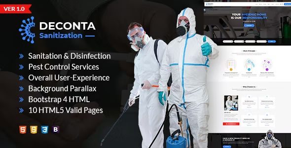Deconta – Sanitation, Disinfection and Pest Control HTML Template