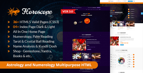 Horoscope – All in one Astrology and Numerology HTML Template