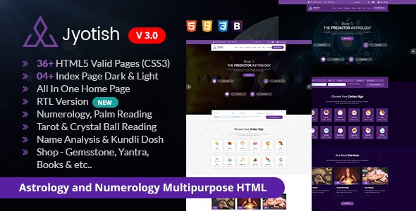 Jyotish – Astrology and Numerology HTML Template