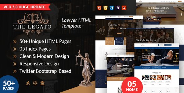 The Legato lawyer attorney HTML template
