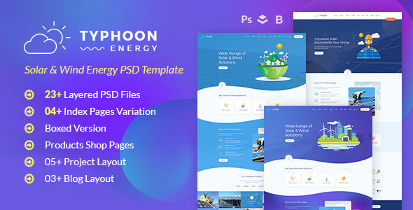 Typhoon – Solar Energy PSD Template