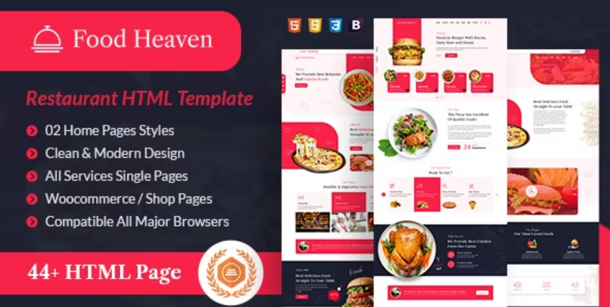 Food Heaven Restaurant and Recipe HTML Template